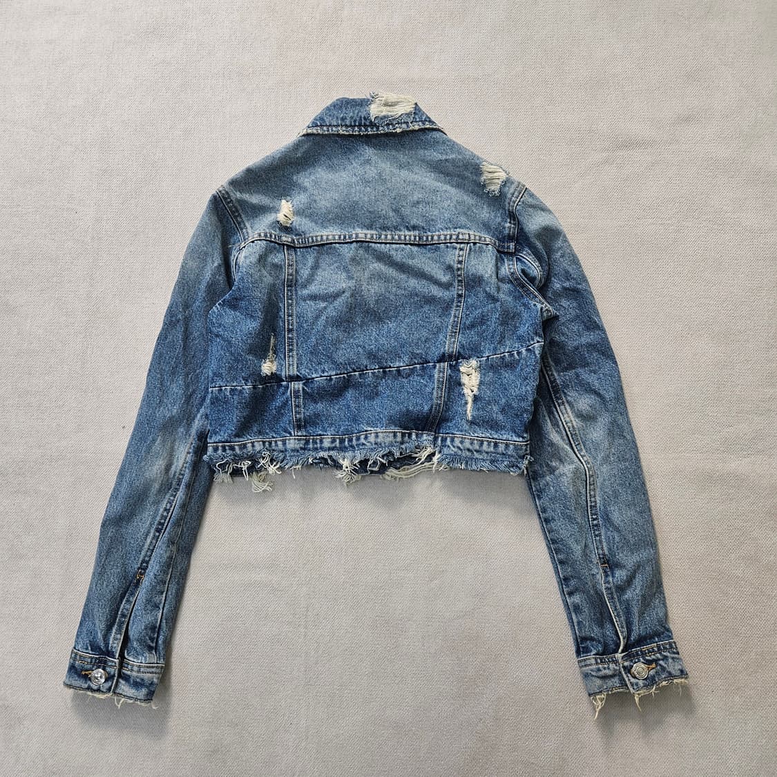S 자라 여성 크롭 데미지 데님 재킷 0401Y 상품이미지2