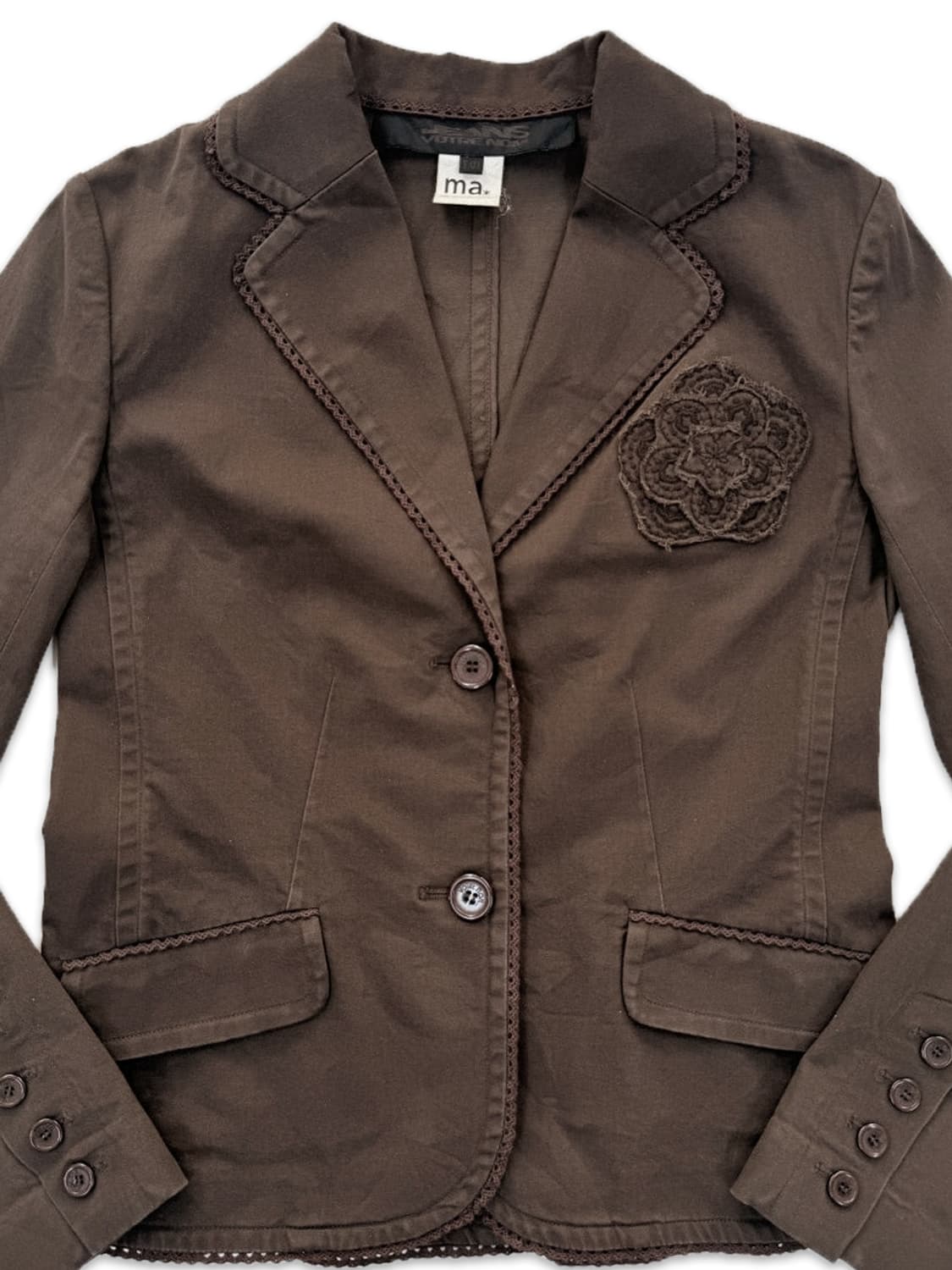 빈티지 jeans votre nom 브라운 모리 싱글 자켓 상품이미지3