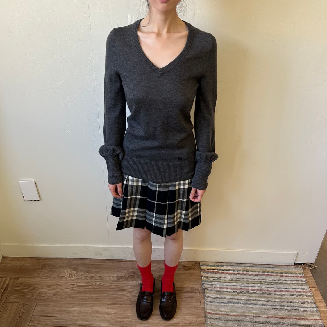 버버리 노바 체크 더블 스커트 상품이미지4