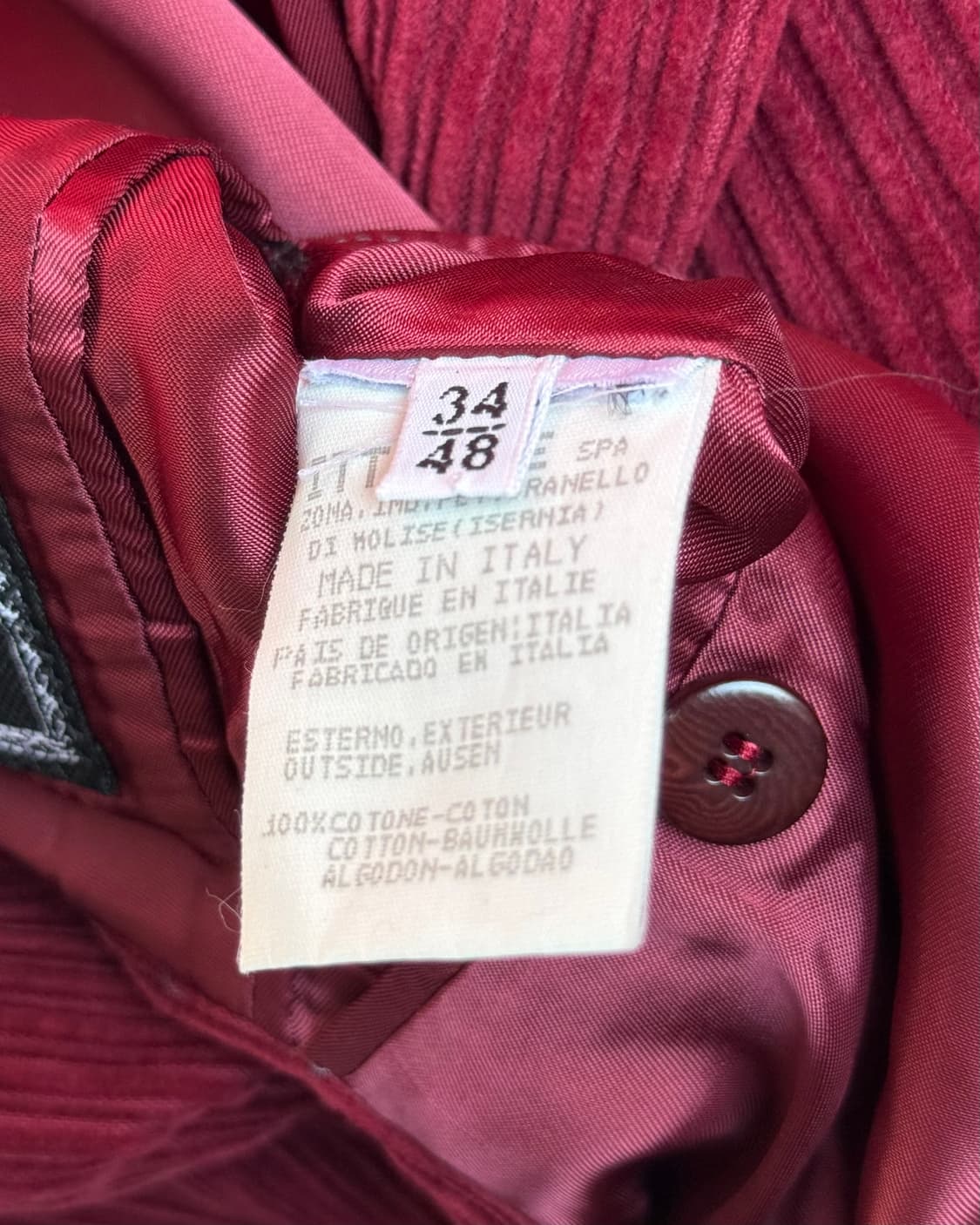 VERSACE corduroy button point red blazer 상품이미지9