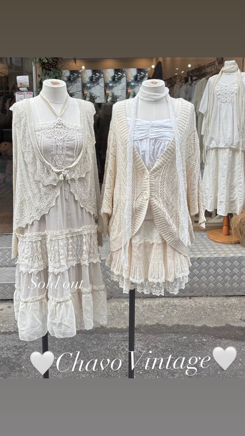 빈티지 모리 화이트롱 스커트 코디세트 상품이미지1