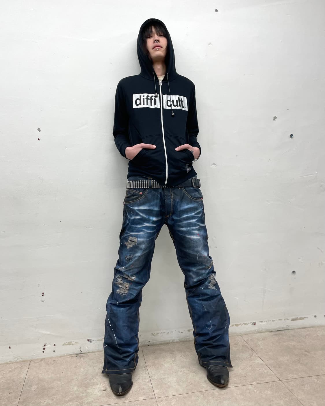 difficult silver lace hooded zip-up  상품이미지6