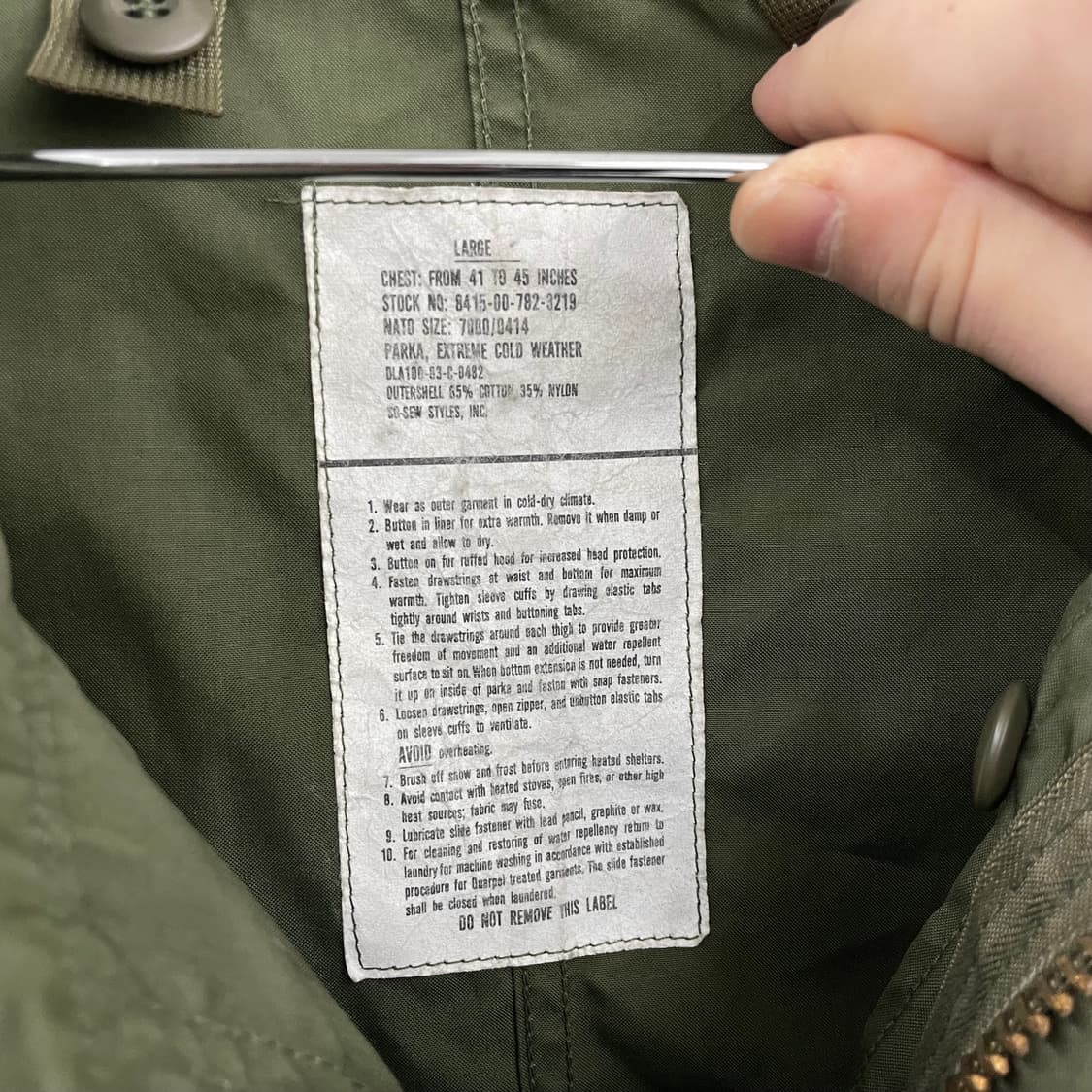 80s OG M65 오리지널 피쉬테일 so-sew 미군 개파카 상품이미지4