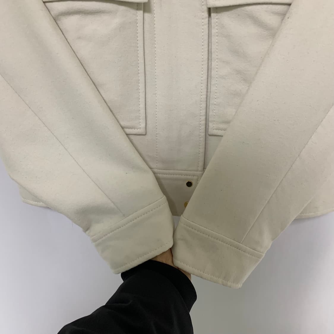 유나이티드 애로우즈 도쿄 크롭 울 집업 자켓 아이보리 일본 빈티지 상품이미지3