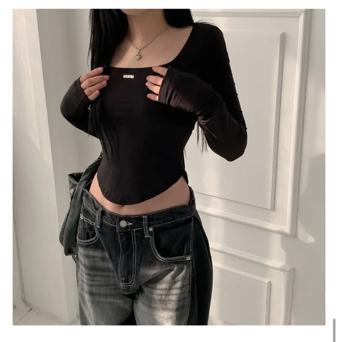 모디무드 스퀘어넥 긴팔 상품이미지1