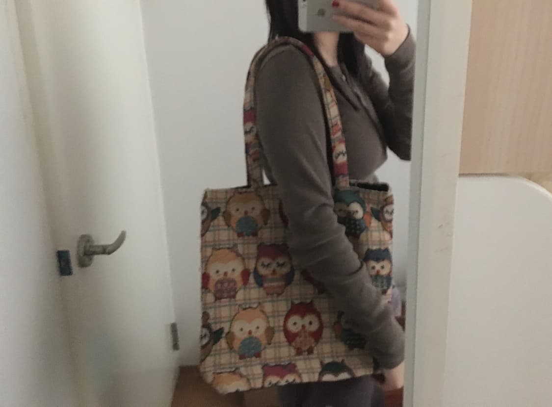 빈티지 부엉이 토트백 상품이미지2