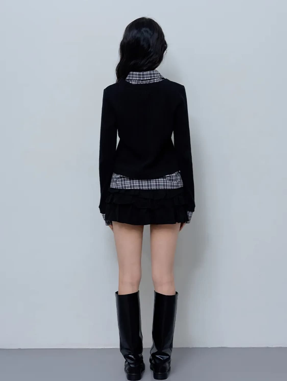 팬시클럽 체크 셔츠 레이어드 가디런 상품이미지3