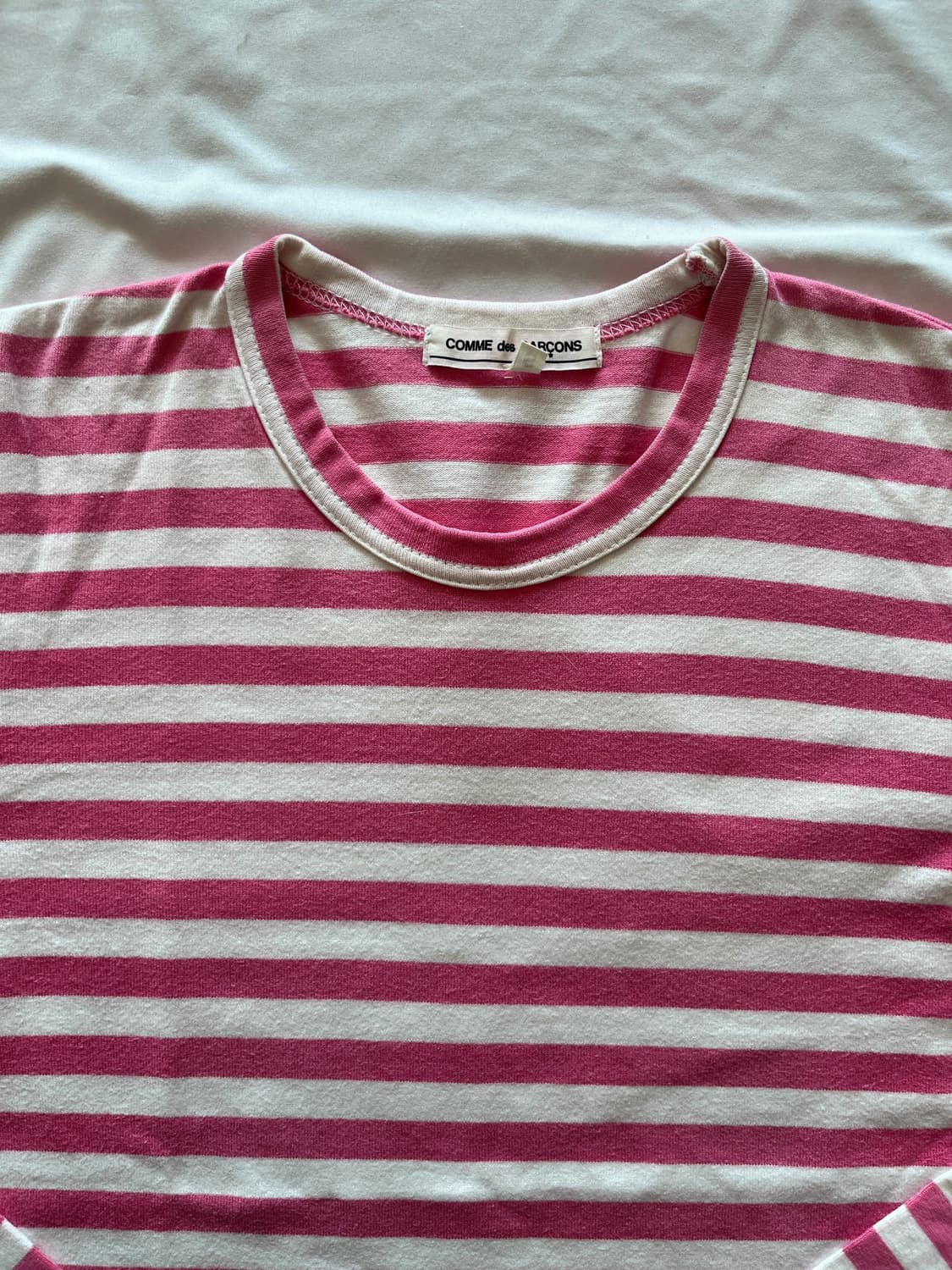 꼼데가르송 핑크 스트라이프 롱 슬리브 긴팔 티셔츠 상품이미지2