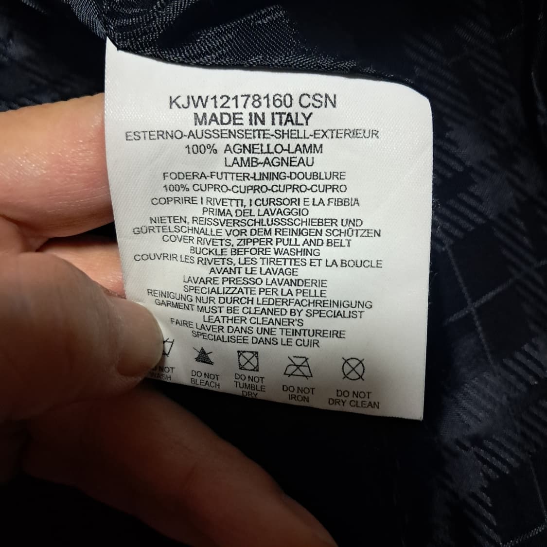 Hogan 호간 램스킨 양가죽 라이더 자켓 40사이즈(약44~날씬55) 상품이미지10