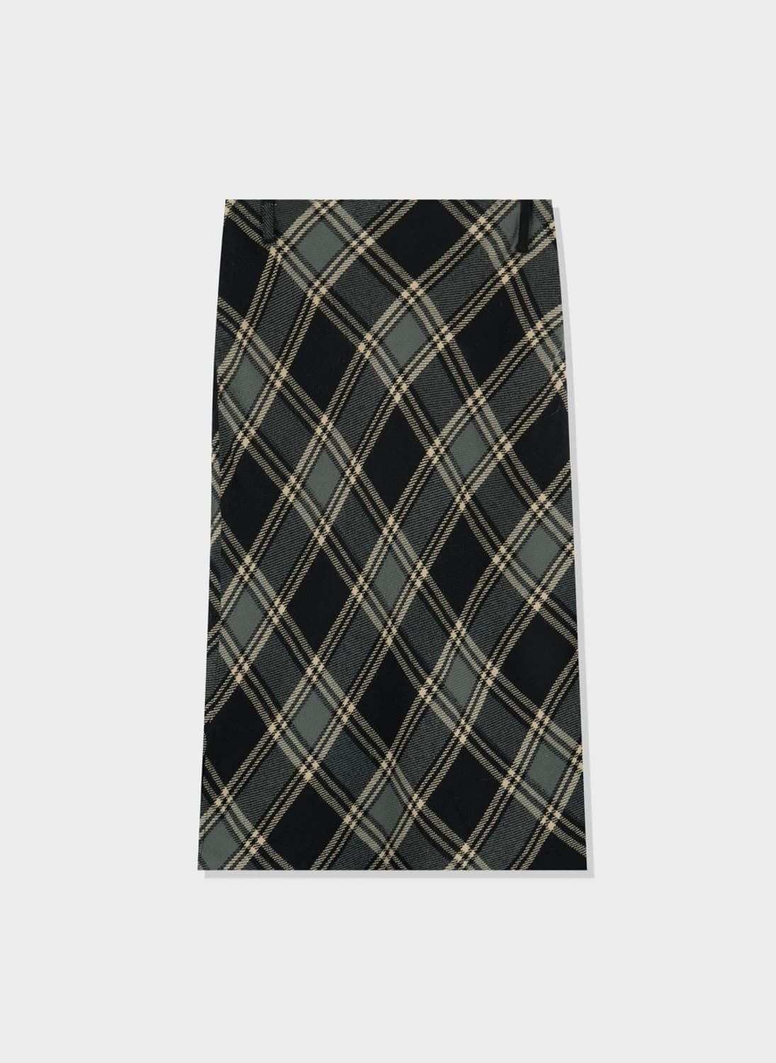 디망쉬 체크 롱 스커트 상품이미지2