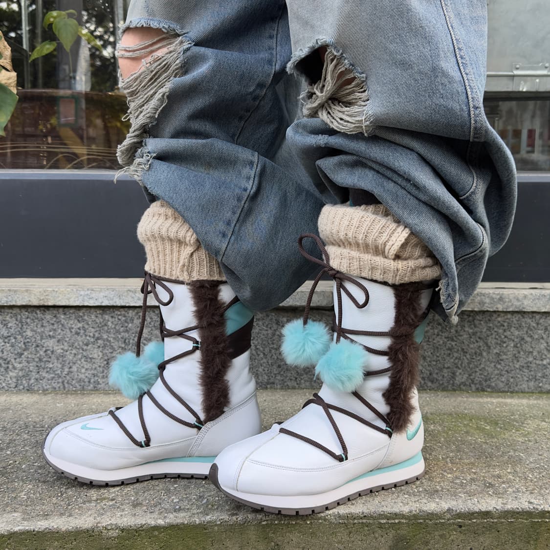 00s 빈티지 올 가죽 나이키 퍼 부츠 상품이미지7