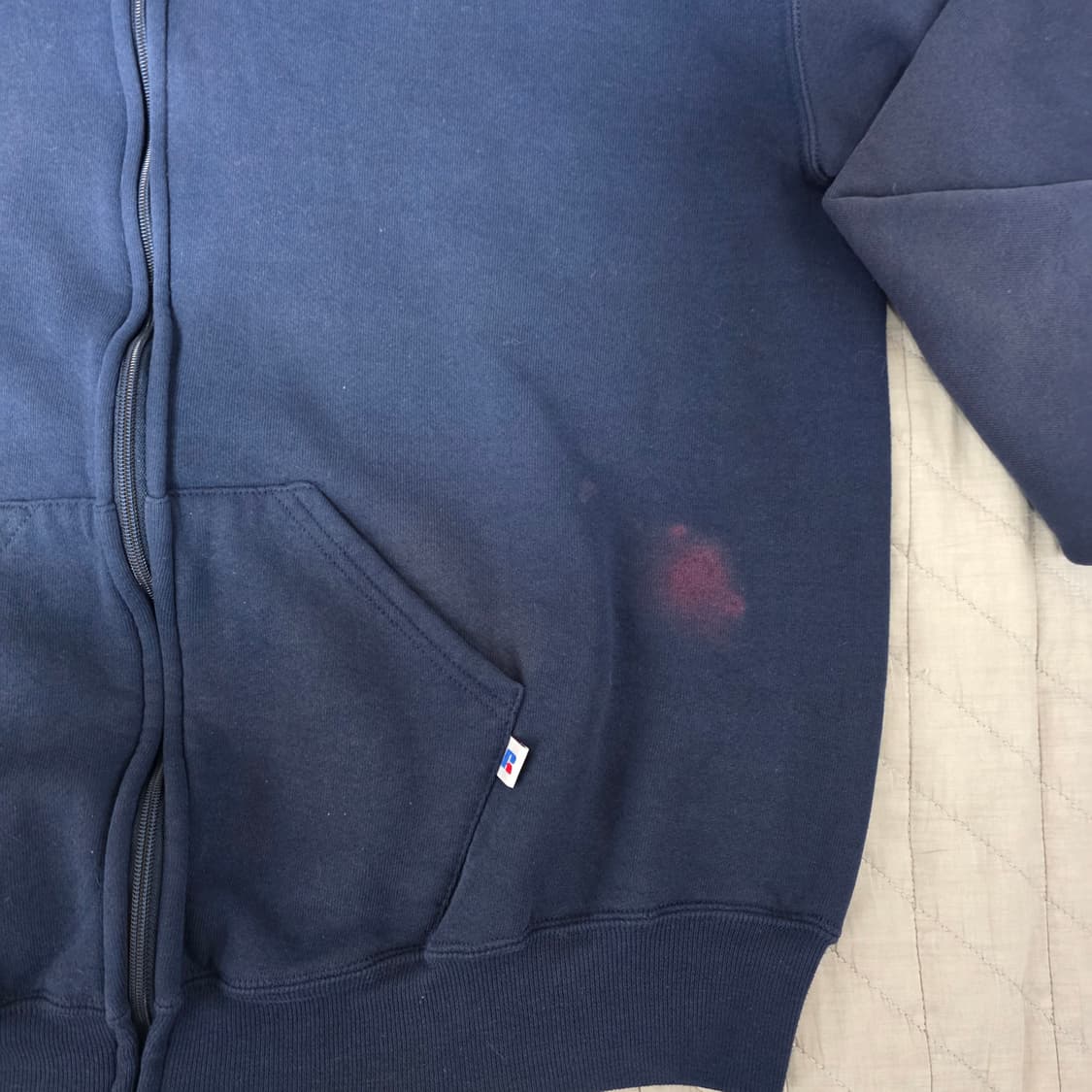 [XL] 러셀 애슬레틱 후드집업 네이비 레디쉬 슬리브 페이드 VER.23 상품이미지2