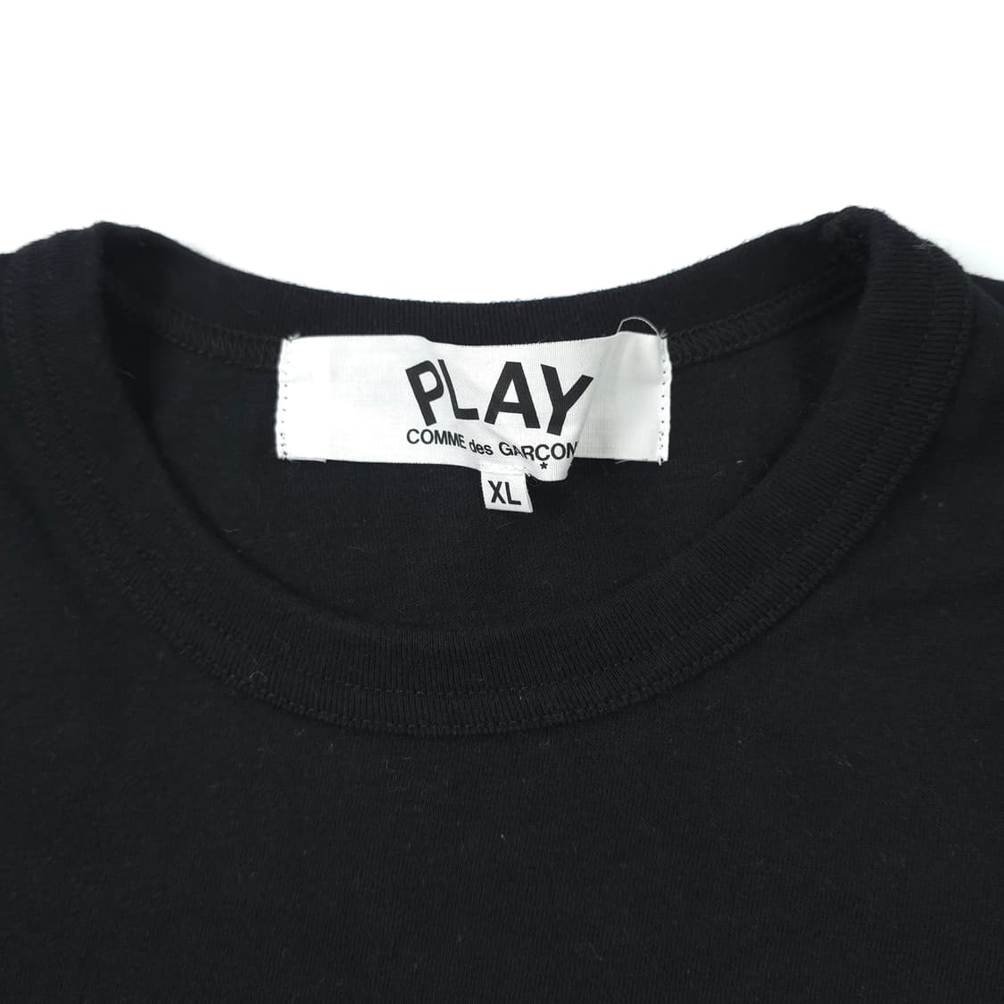 꼼데가르송 플레이 레드하트 코튼 티셔츠 블랙 (XL) 상품이미지4