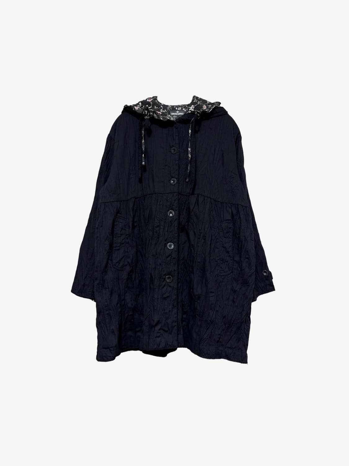 Crinkle Layered Hood Jacket – Black 상품이미지5