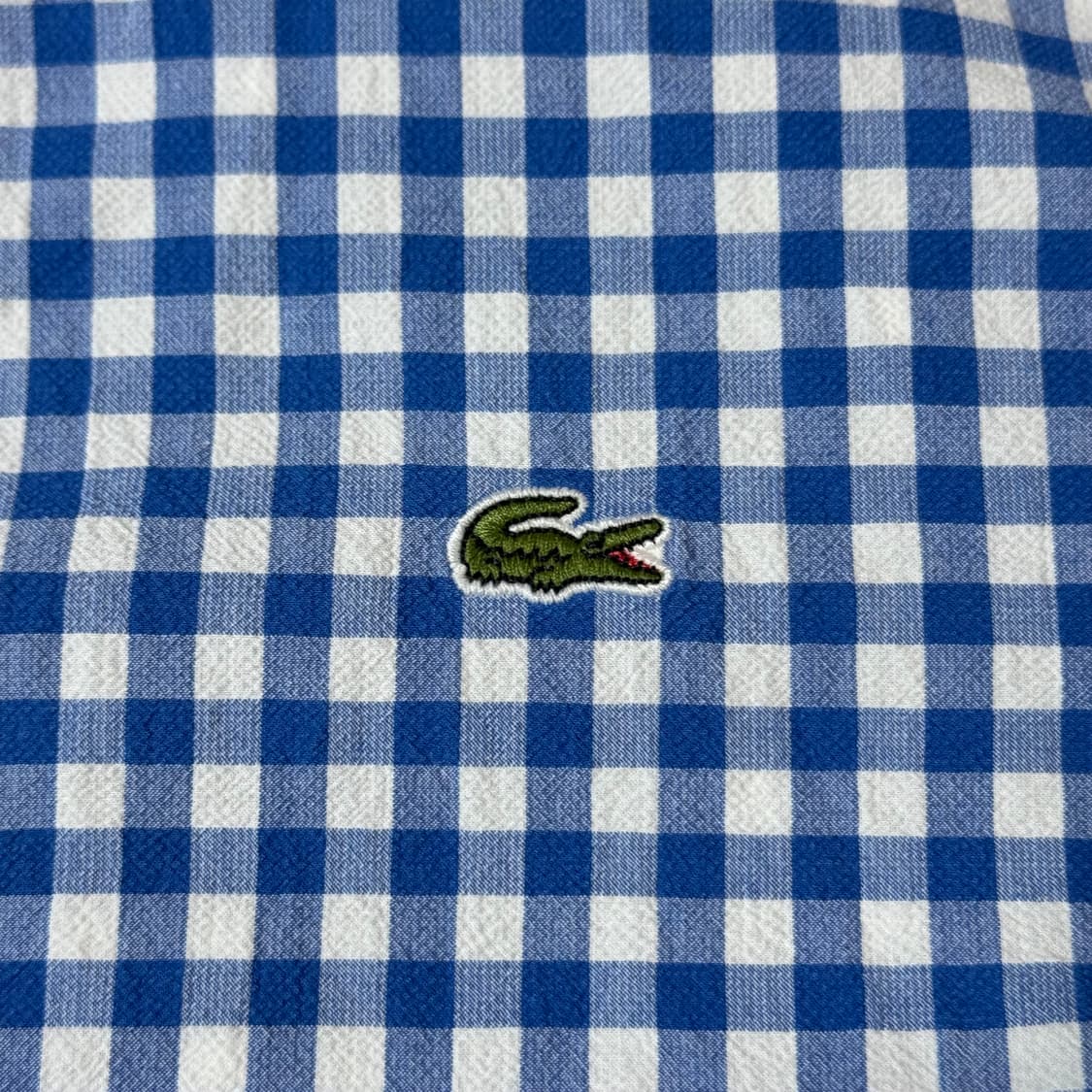 라코스테 시어서커 체크 셔츠 M 상품이미지5
