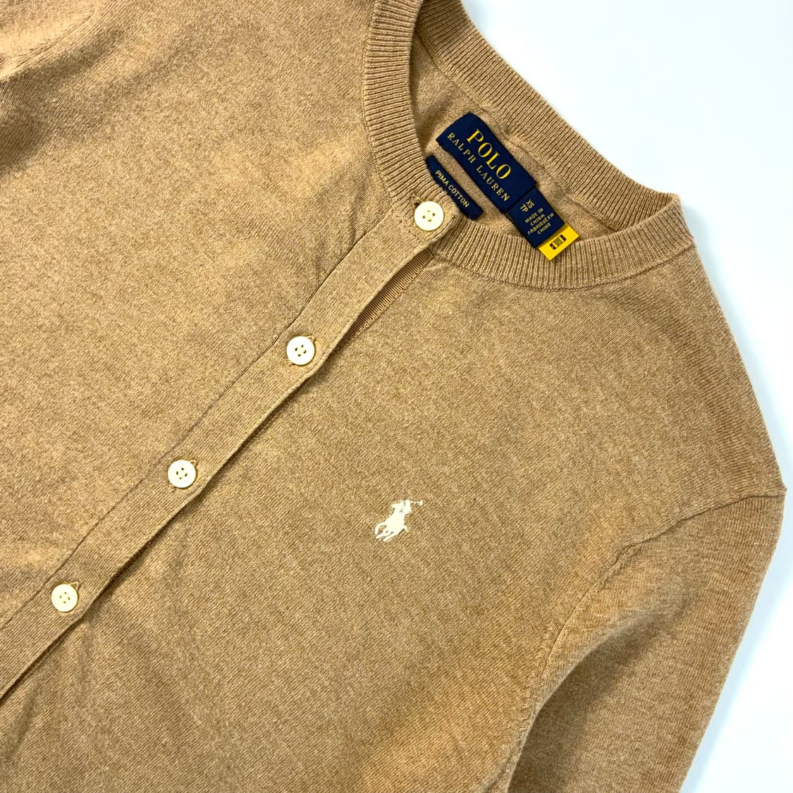 Polo  폴로 랄프로렌 신형 자수 피마코튼 베이지 니트 가디건  상품이미지3