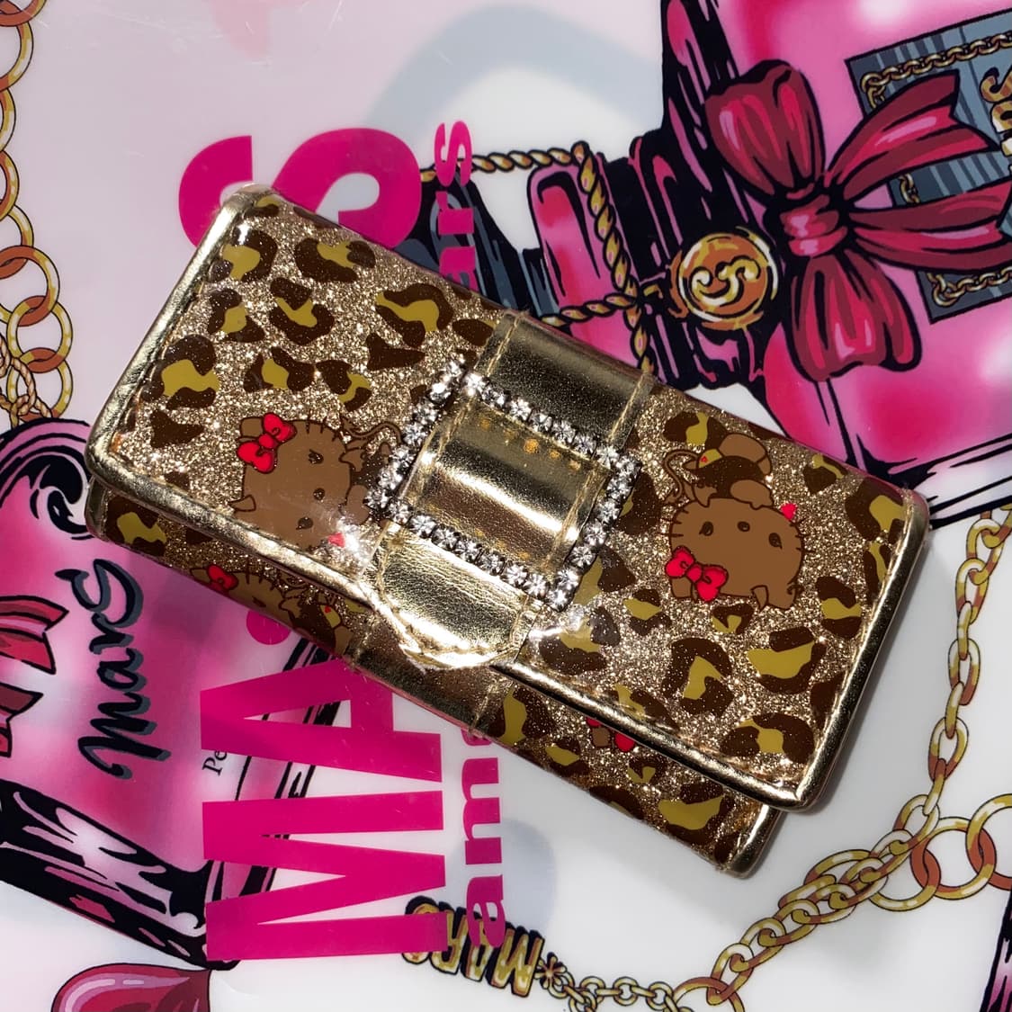 유일매물)헬로키티 악마 레오파드 지갑/호피 오네 히메 갸루 빈티지 y2k 상품이미지1