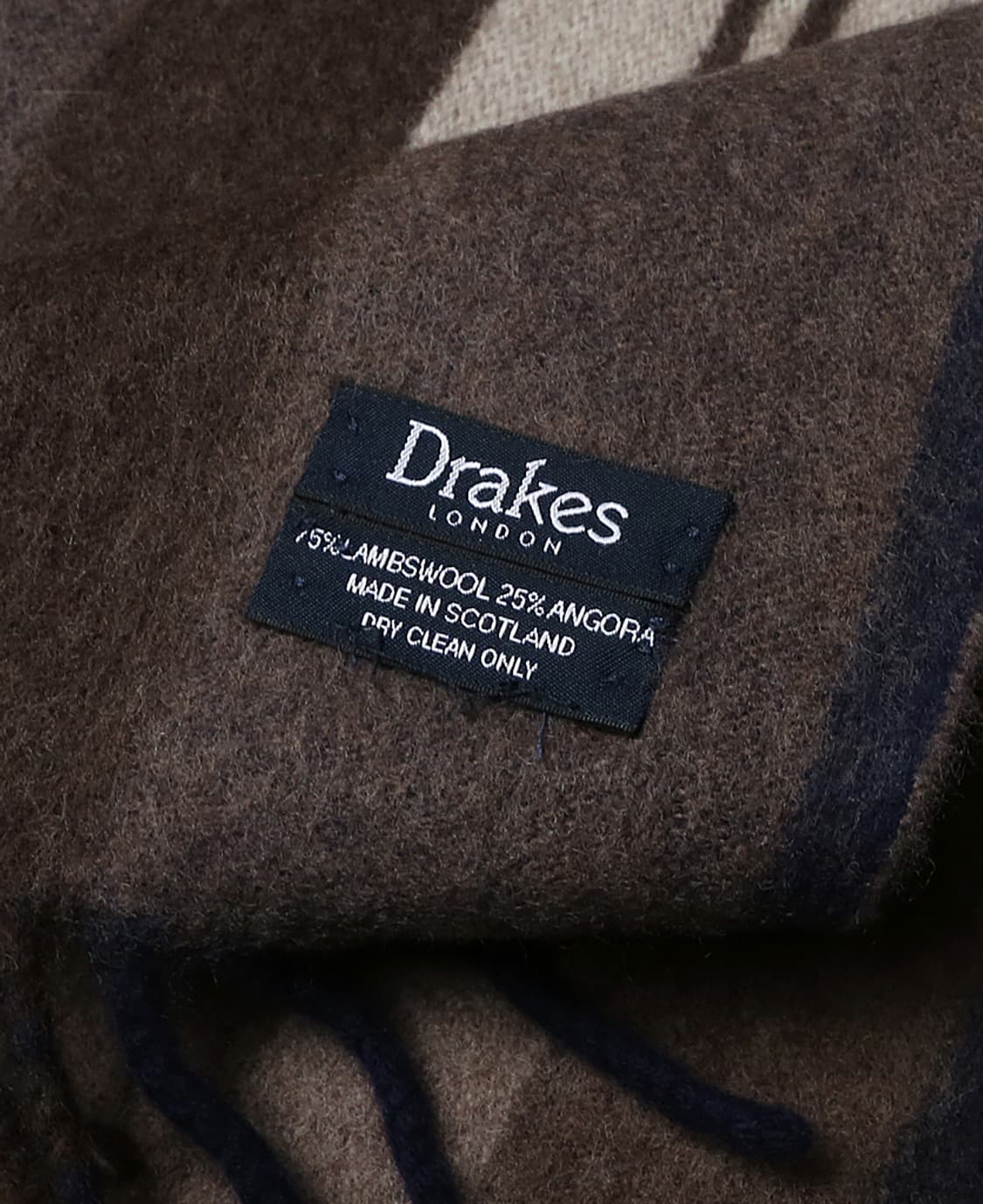 드레익스 [Drake's] 브라운 베이지 스트라이프 댄디 머플러 상품이미지4