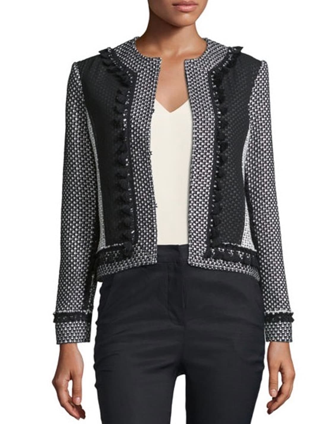 Derek Lam Tassel Net Tweed Blend Jacket 상품이미지4
