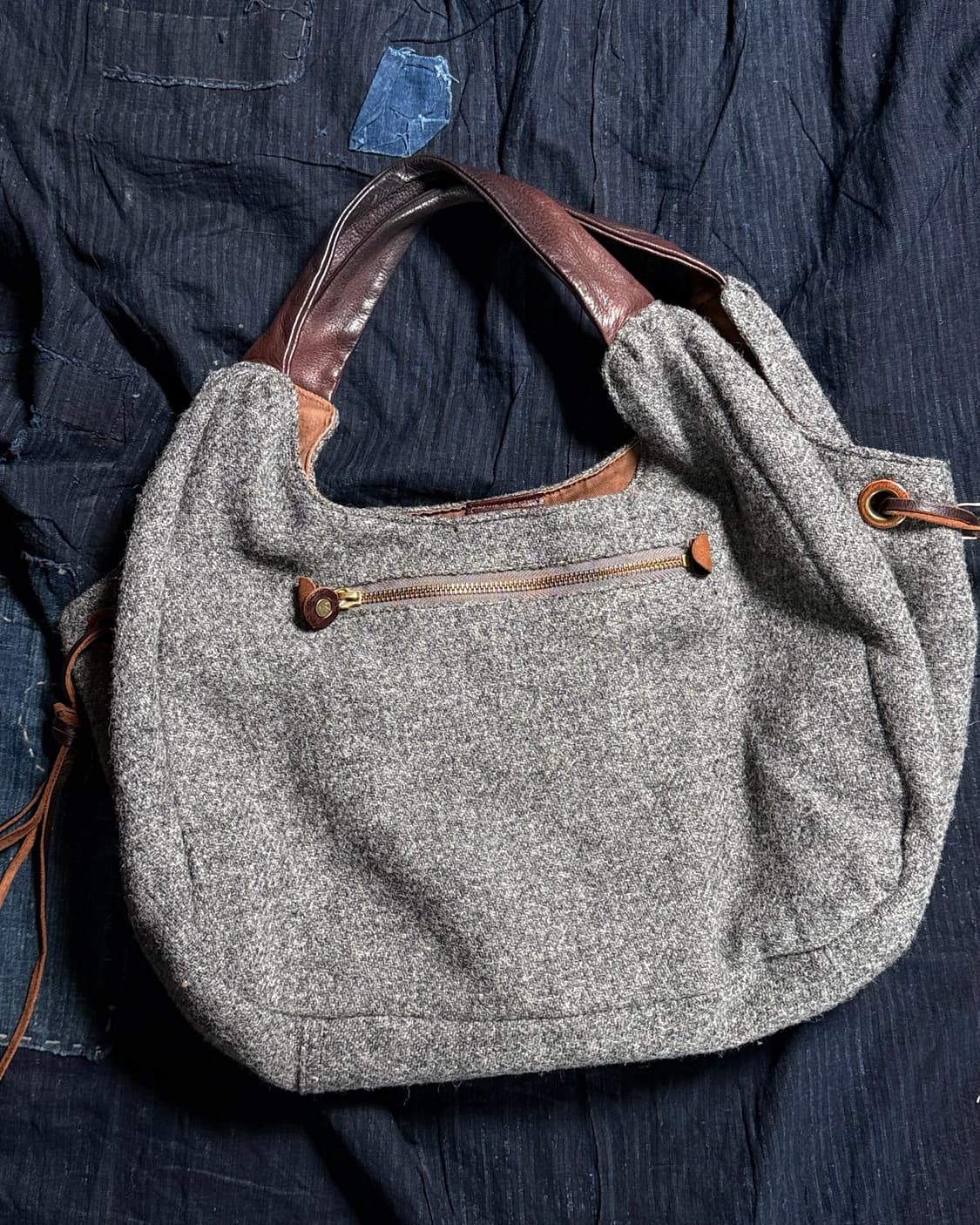 Te chichi x 해리스트위드 울 & 레더 숄더백 상품이미지5