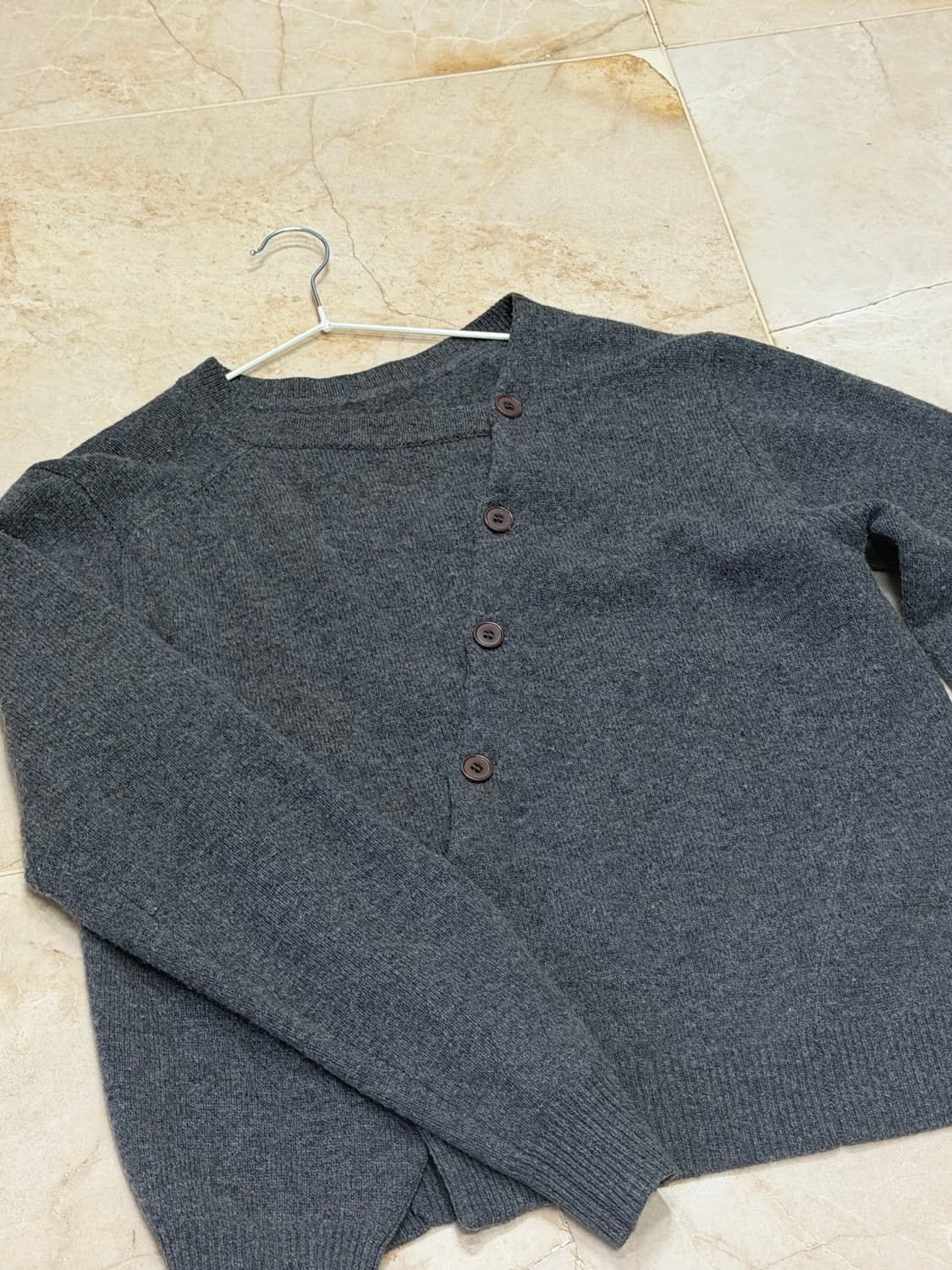 éé 사선 가디건 차콜 L 상품이미지4