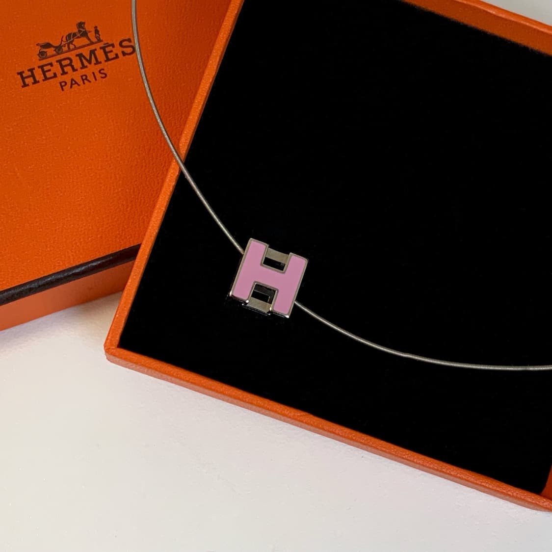 정품 에르메스 팝 H-큐브 빈티지 핑크 목걸이 상품이미지5