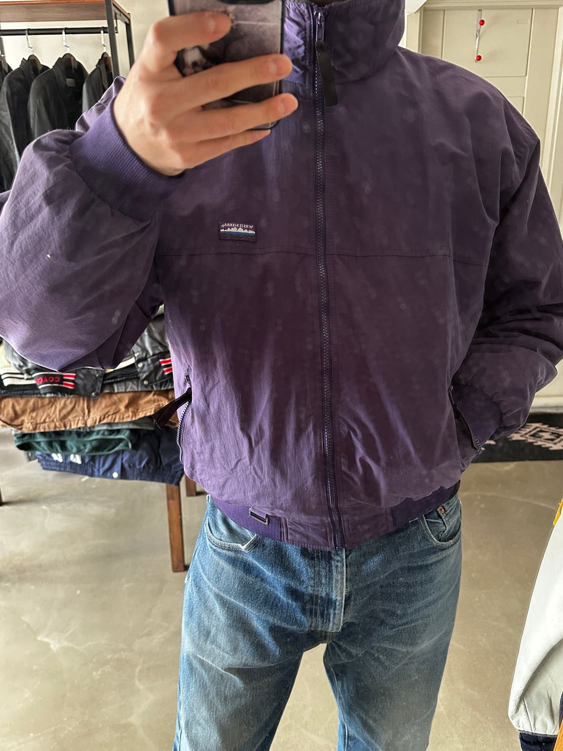 90s White sierra 플리스 라이닝 나일론 웜업 자켓 상품이미지2