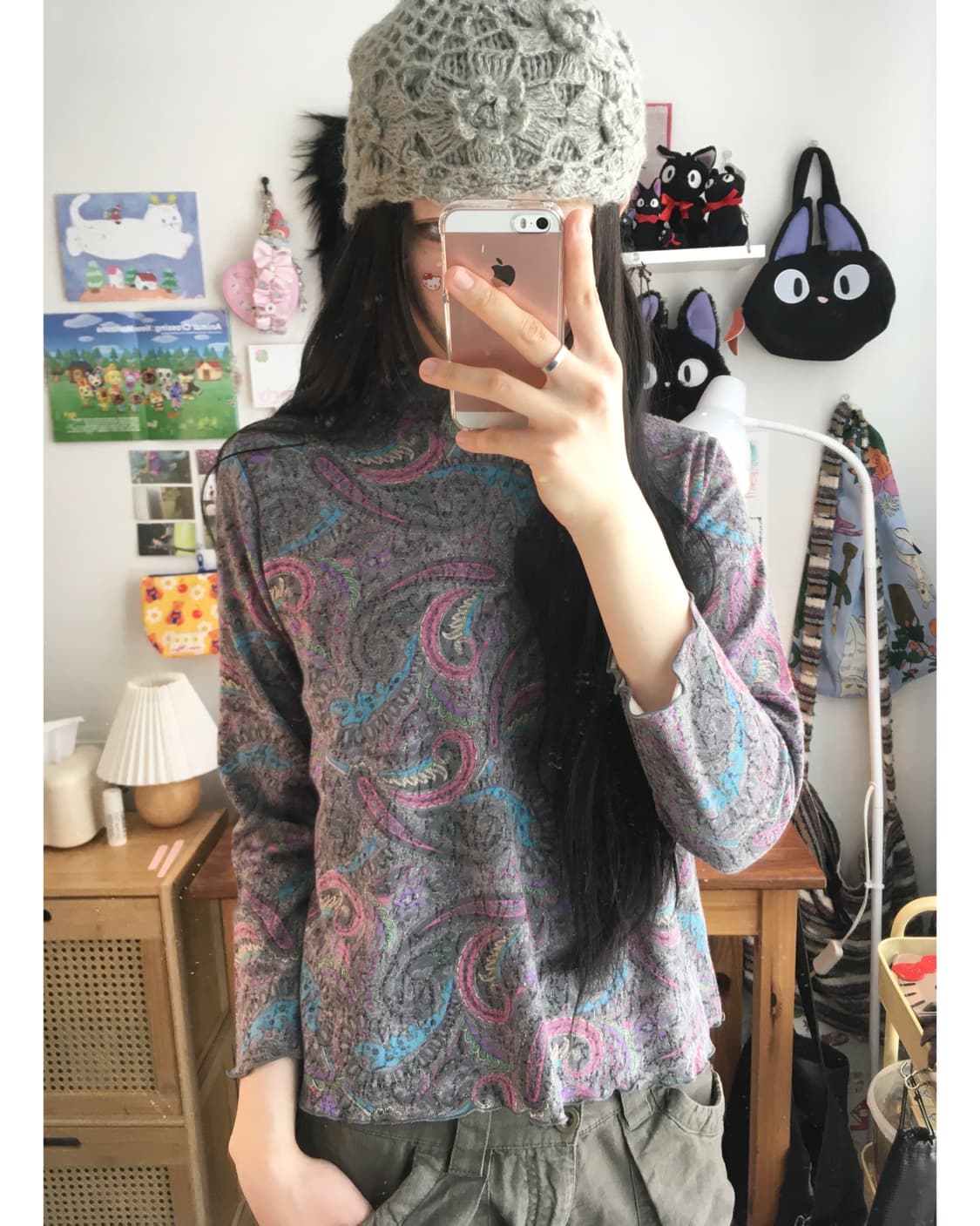 vintage paisley long sleeve purple 상품이미지3
