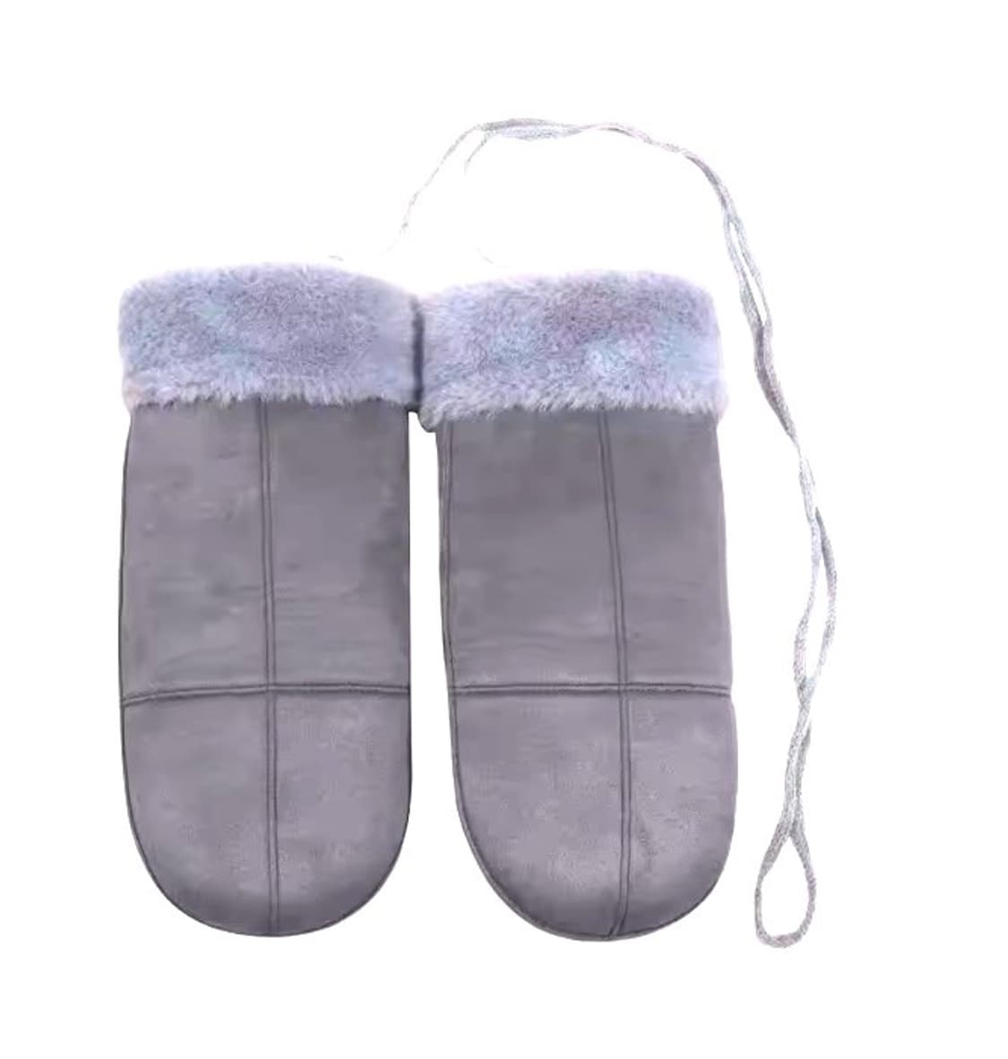 두꺼운 털안감 스웨이드 벨벳 벙어리 장갑 그레이 (새상품) 상품이미지2