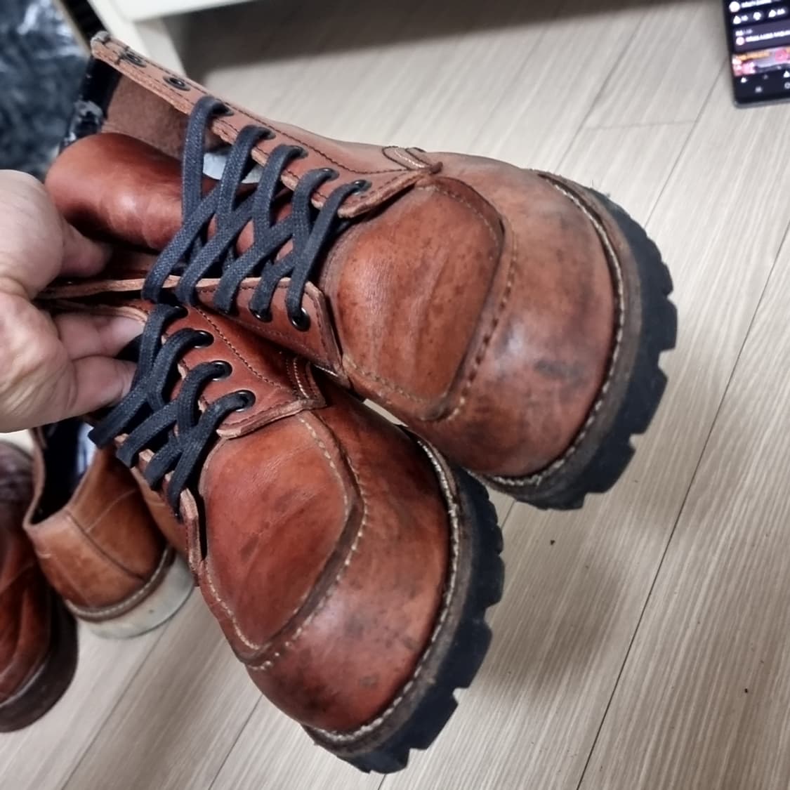 호킨스 갈색 가죽 워커 부츠(275-280) 상품이미지2