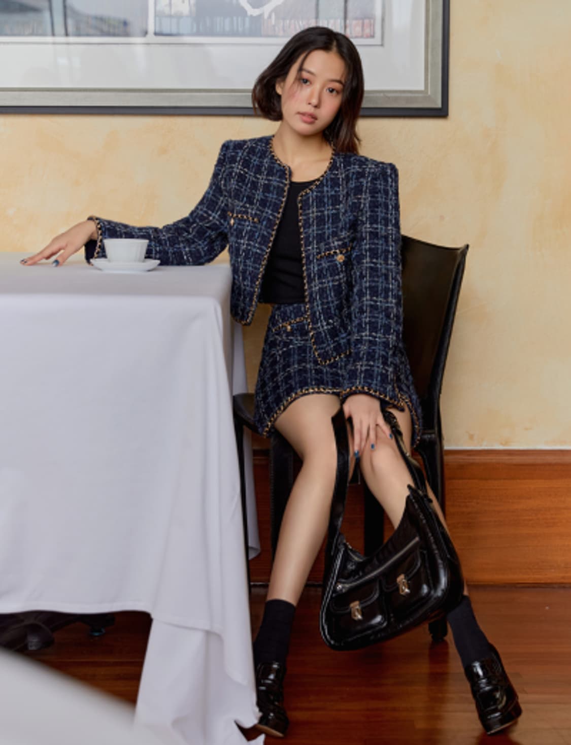 (소개팅 백전백승) NAIN 고민시 체인 트위드 자켓&스커트 셋업 상품이미지2