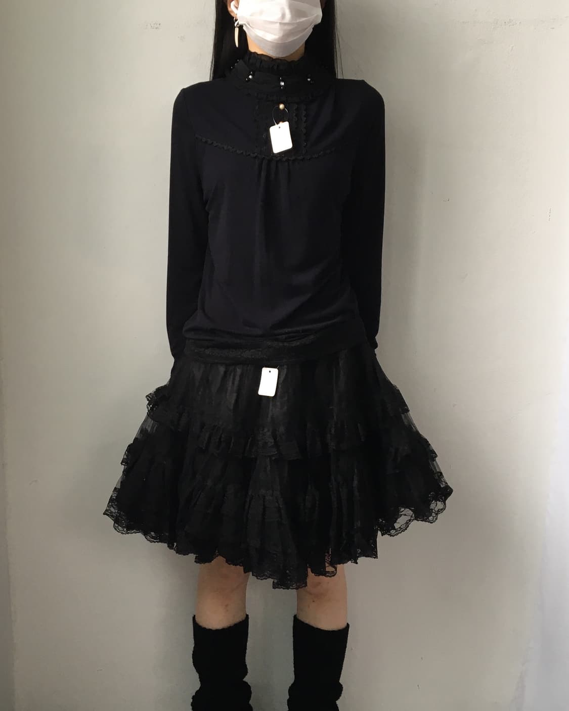 Frill point high neck sleeve 상품이미지7