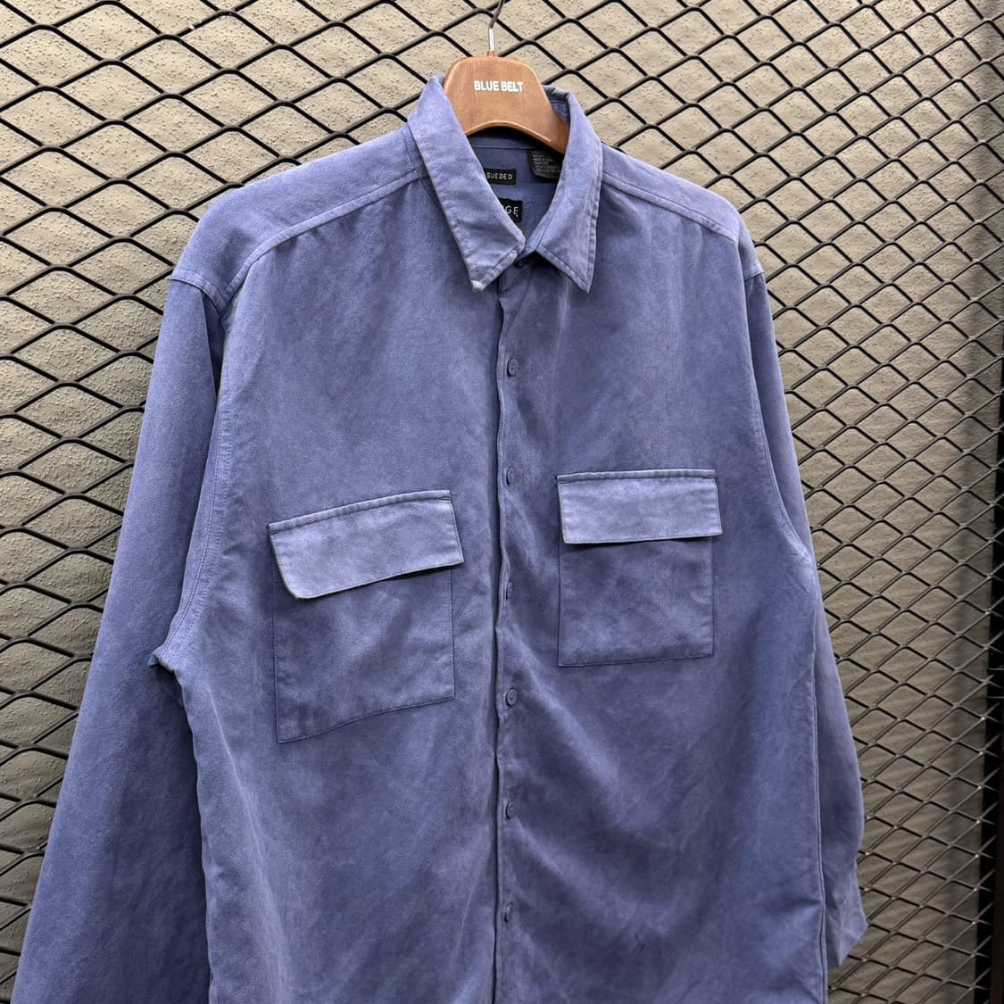 USA VINTAGE 스웨이드셔츠 듀얼 플랩포켓 디테일 블루 상품이미지4