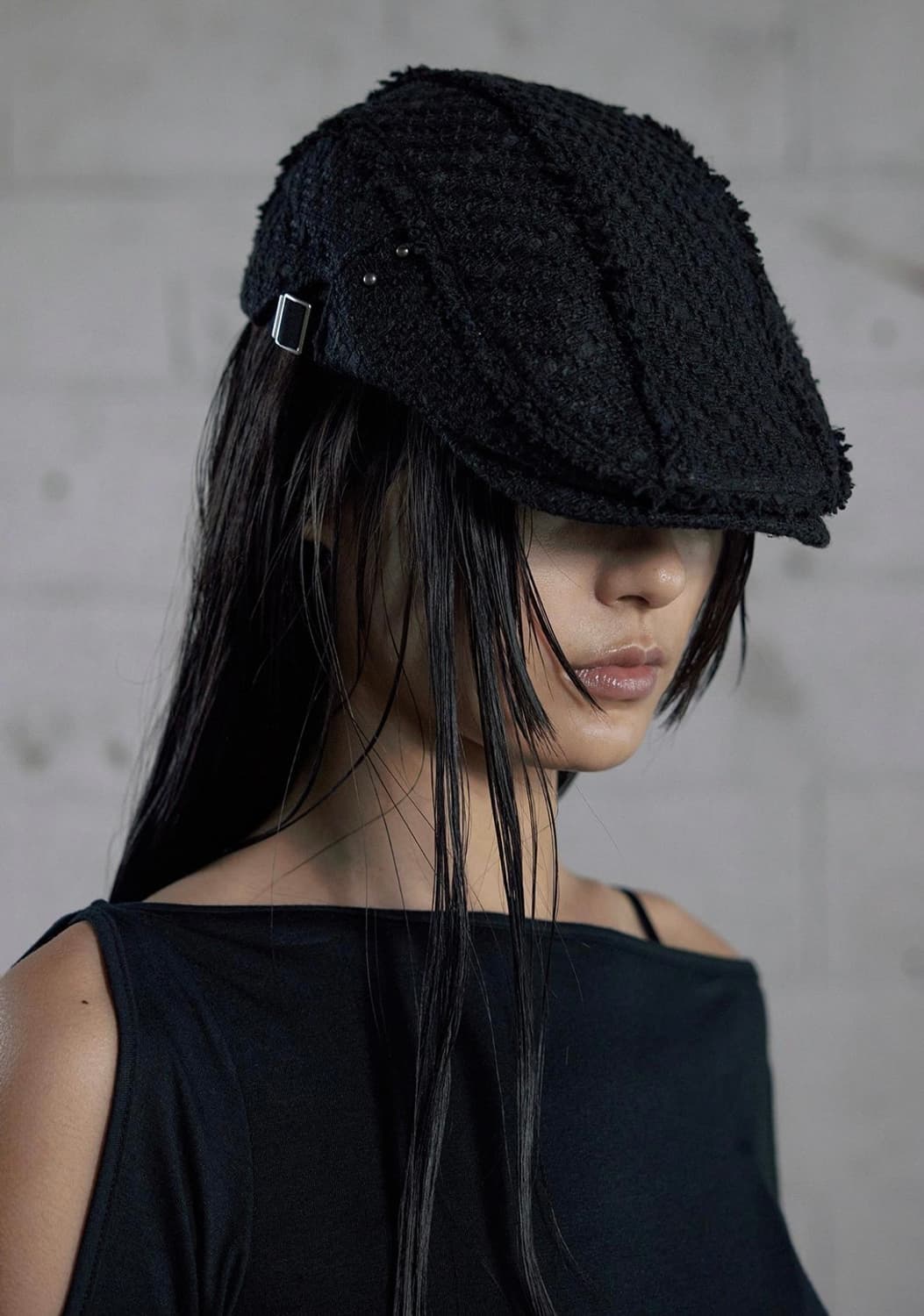 보헤미안서울 트위드 헌팅캡 블랙 상품이미지2