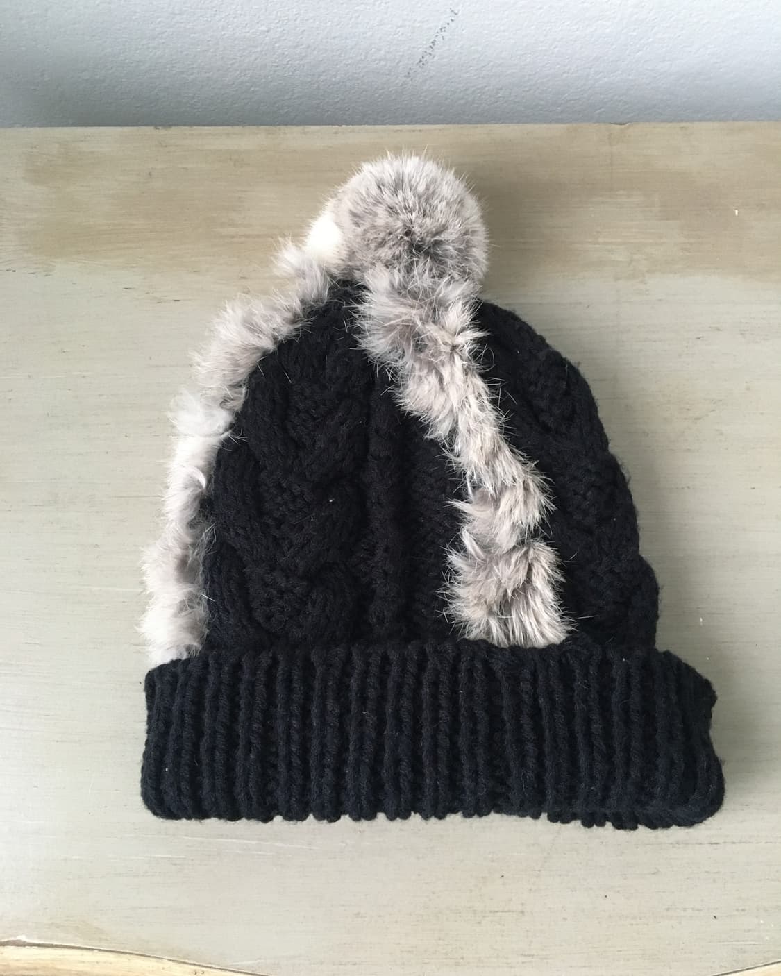  fur trimming pom knit beanie 상품이미지5
