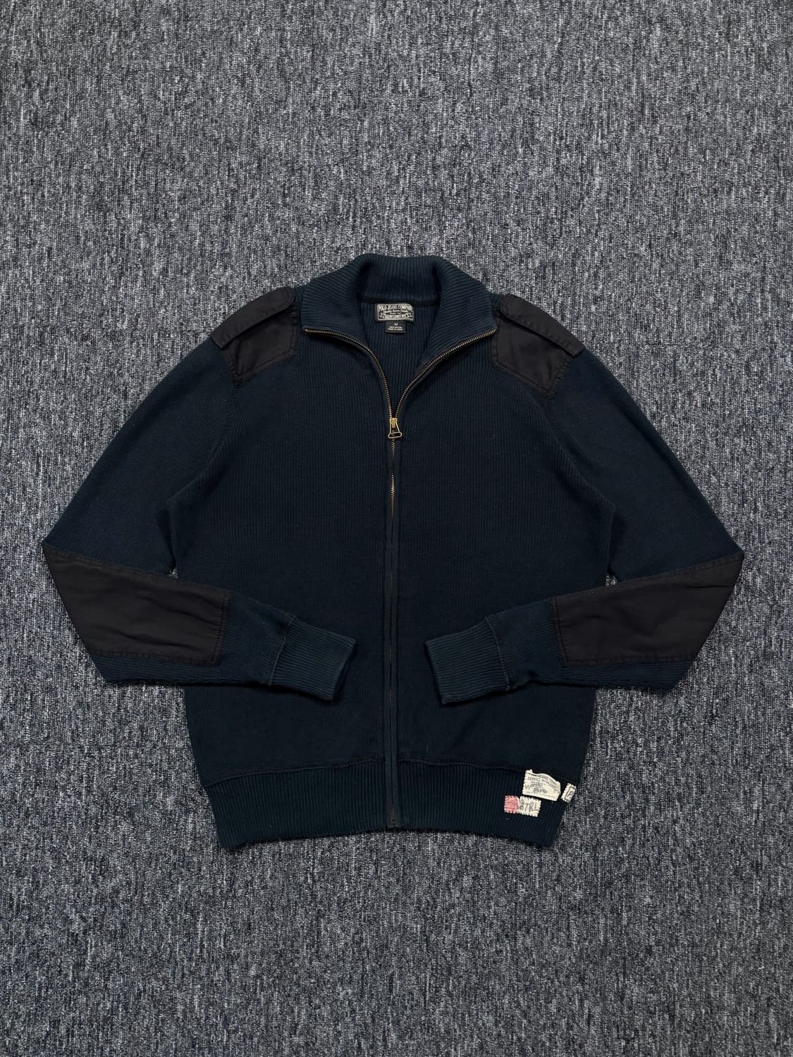 폴로 진스 숄더 엘보우 패치 니트 집업 상품이미지4