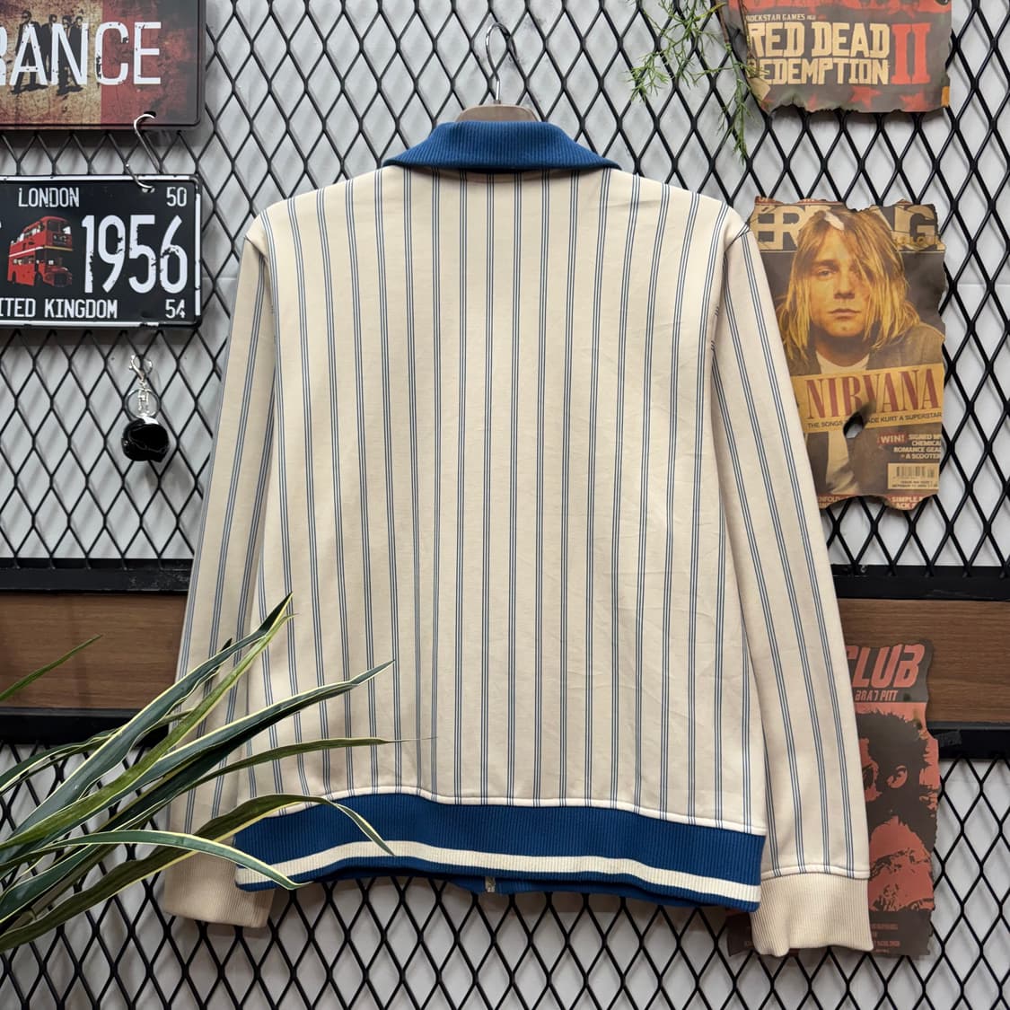 00s 아디다스 아카이브 스트라이프 트랙자켓 아이보리 블루 상품이미지2