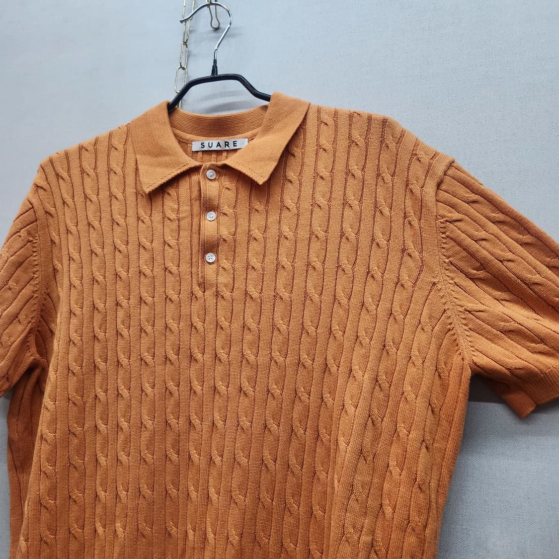 수아레 케이블 반팔 카라 니트 M(L~XL) 상품이미지3
