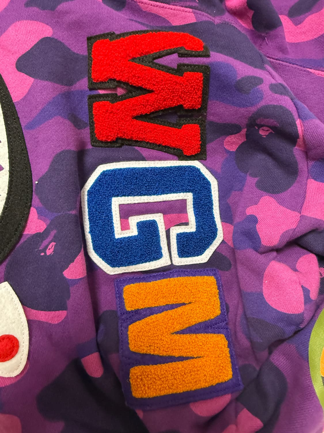 베이프 샤크후드 카모 퍼플 상품이미지2