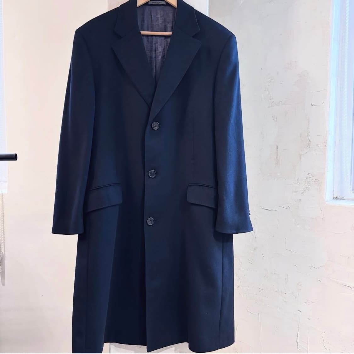 지방시 캐시미어 네이비 싱글코트 상품이미지2