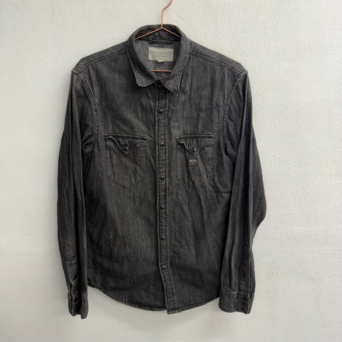 폴로 데님앤서플라이 랄프로렌 흑청 웨스턴 셔츠 (S) 상품이미지2