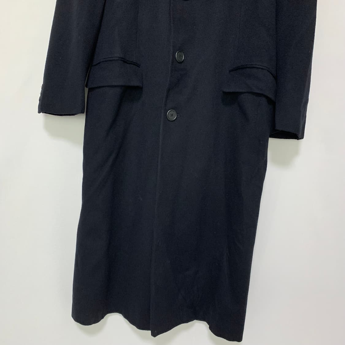 버버리 빈티지 블랙 롱 버튼 코트 남성 남녀공용 상품이미지4
