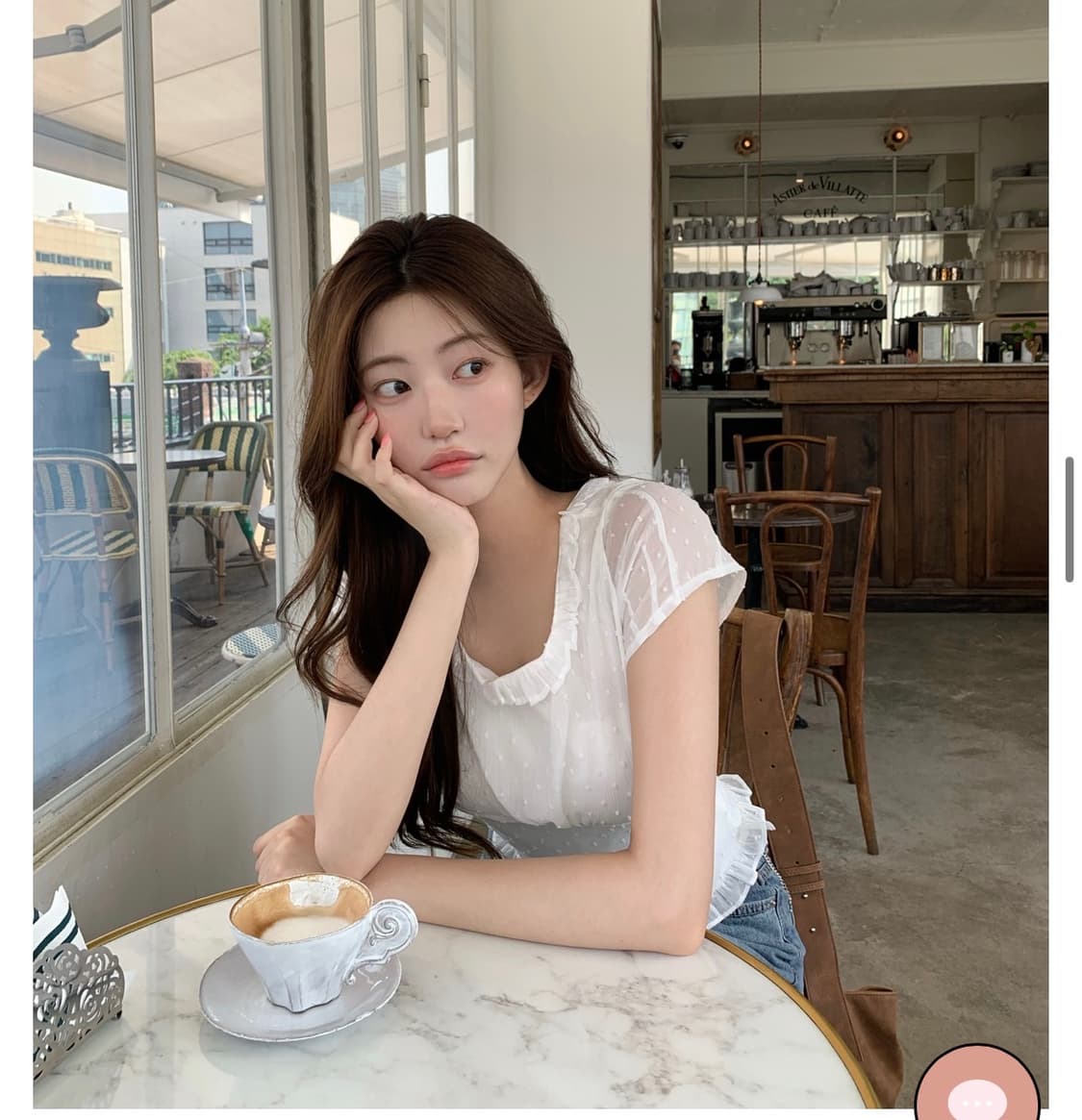 제니오 애니 도트 쉬폰블라우스_화이트 M 상품이미지4