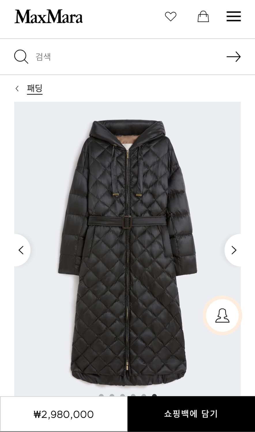 막스마라 블랙 퀼팅 롱패딩 코트 상품이미지1