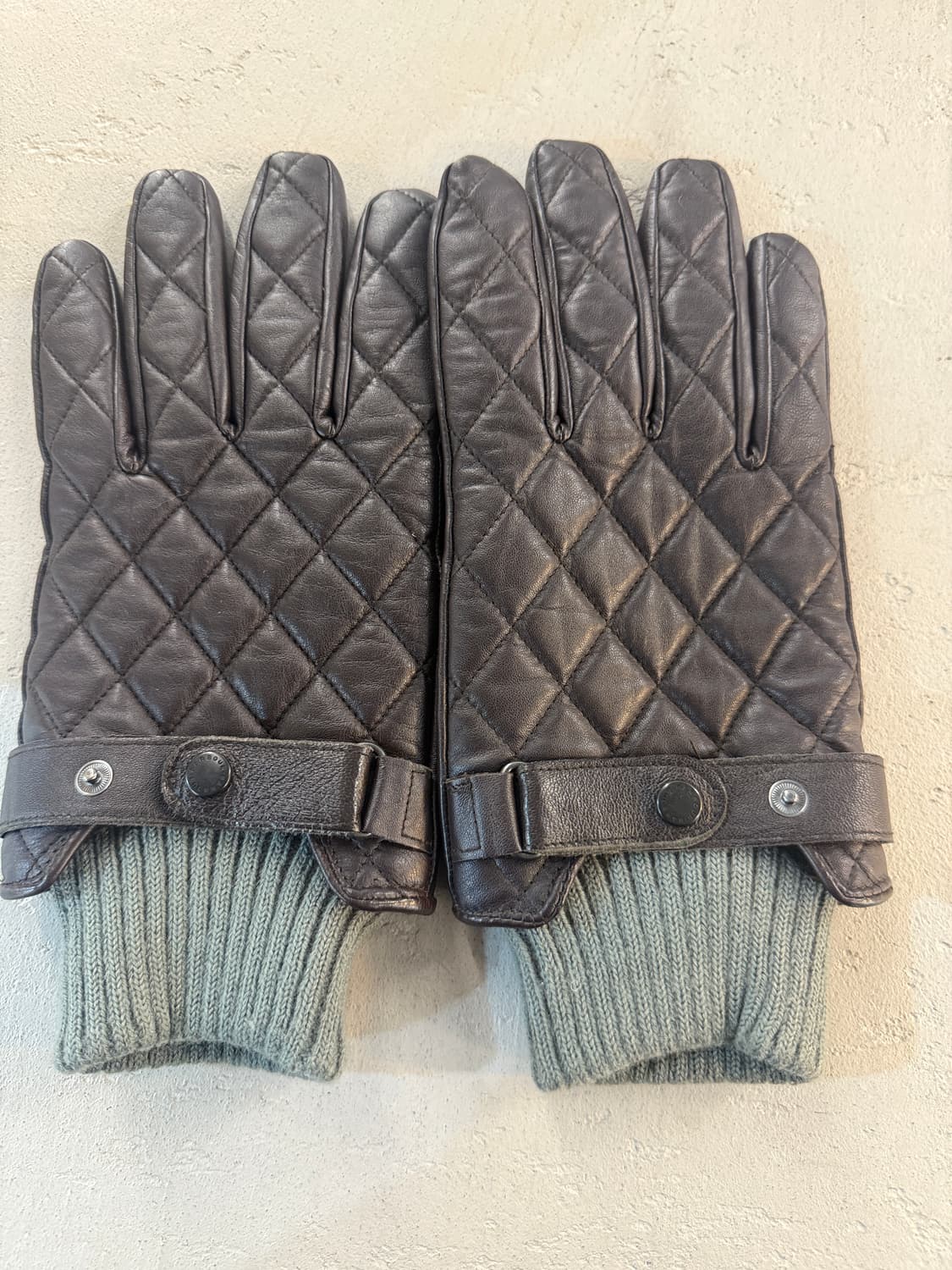 Barbour 퀼팅 레더 글로브 상품이미지2