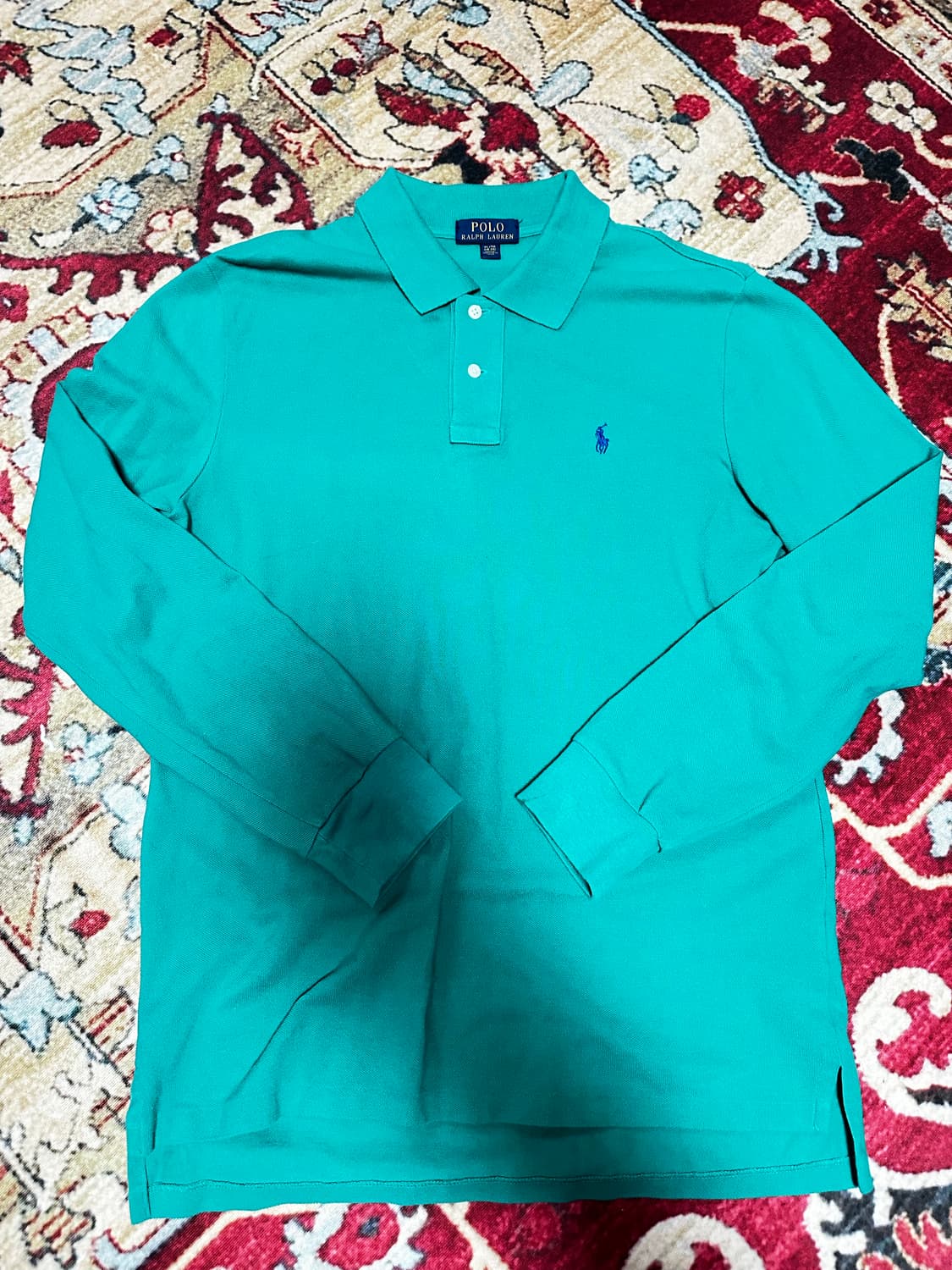 폴로 랄프로렌 긴팔 카라티 그린 XL 상품이미지1