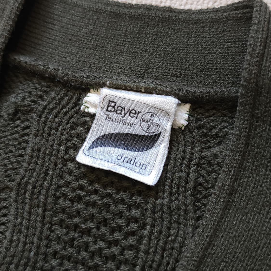 90s 프렌치 울 가디건 스웨터 케이블 버튼 가디건 그린 L 상품이미지6