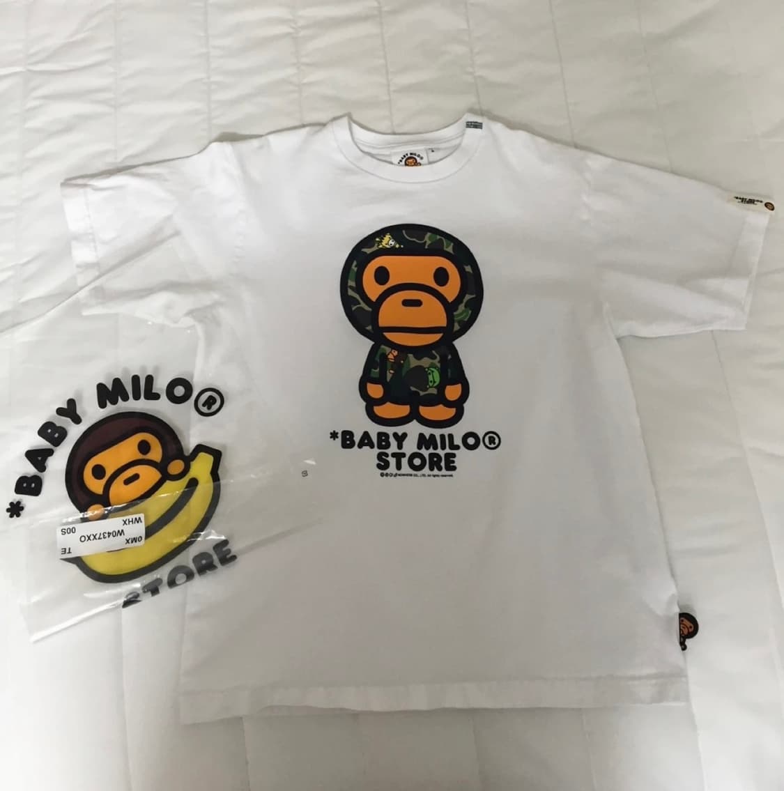 베이프 카모 마일로 레귤러핏 티셔츠 화이트 상품이미지1