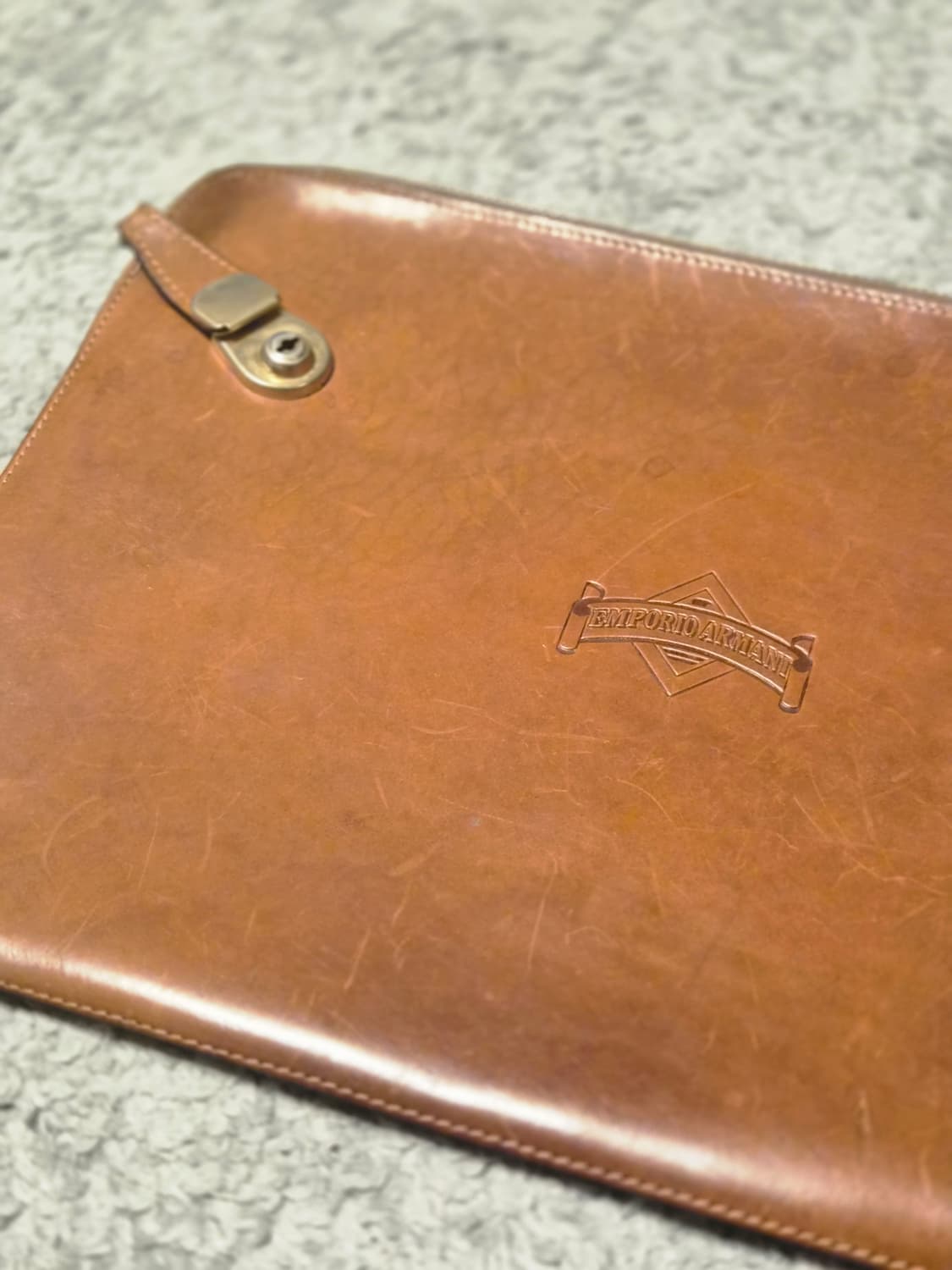 Emporio Armani 빈티지 천연 통가죽 서류 가방 케이스 상품이미지7