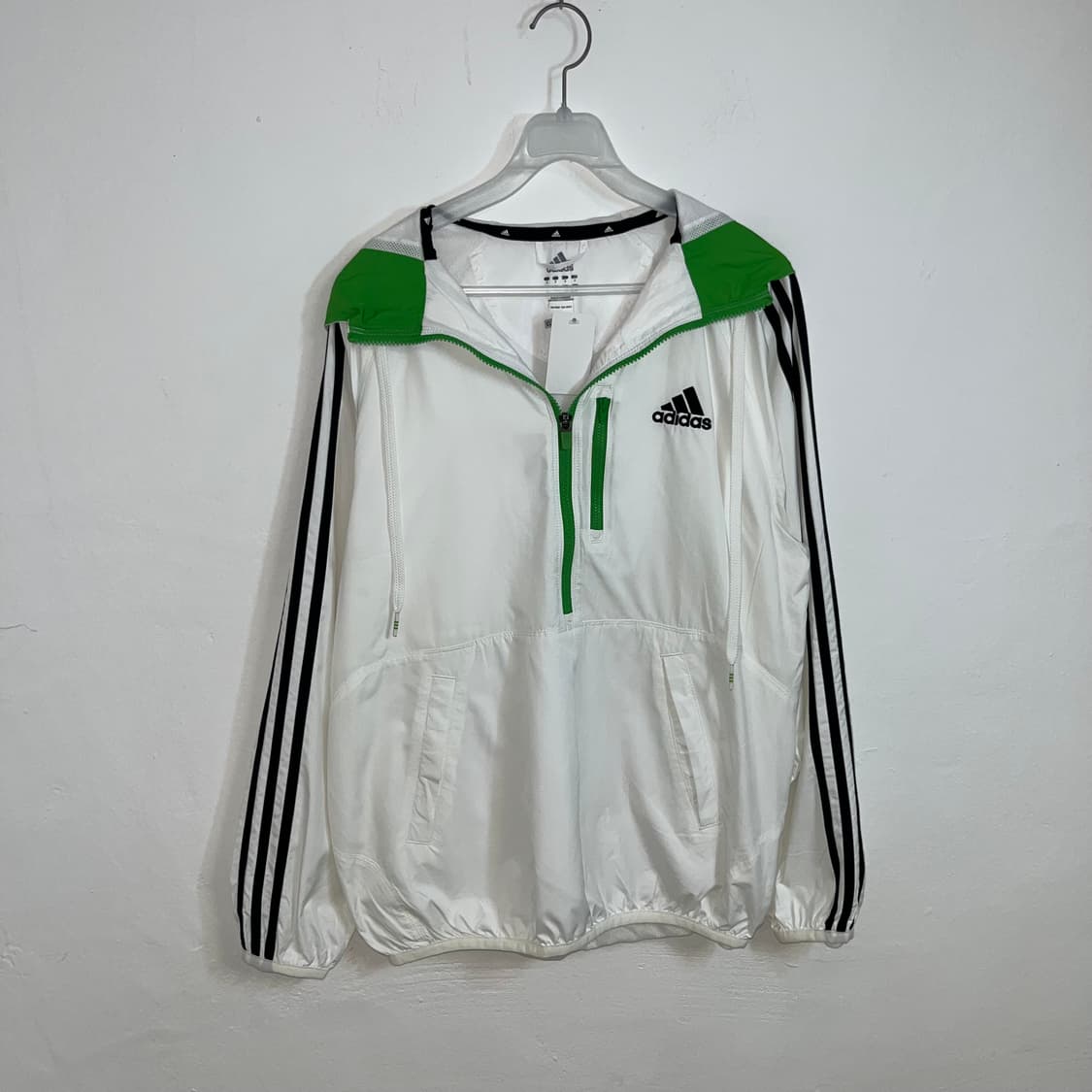 Adidas White & Green Accent Anorak 상품이미지4